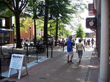 View from outside Baggby's