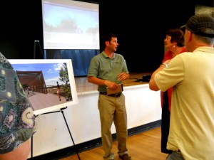 Chris Gensic, C'ville Parks & Recreation, answering questions about trail bridge